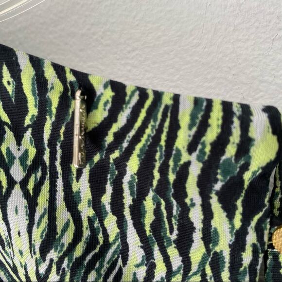 T Bags Green Print Mini Dress small - Picture 6 of 7